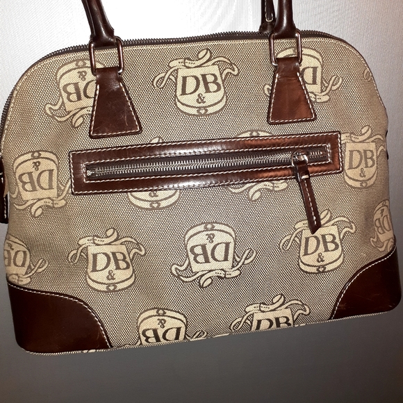 Dooney and Bourke Classic Logo Canvas leather trim - Picture 2 of 4